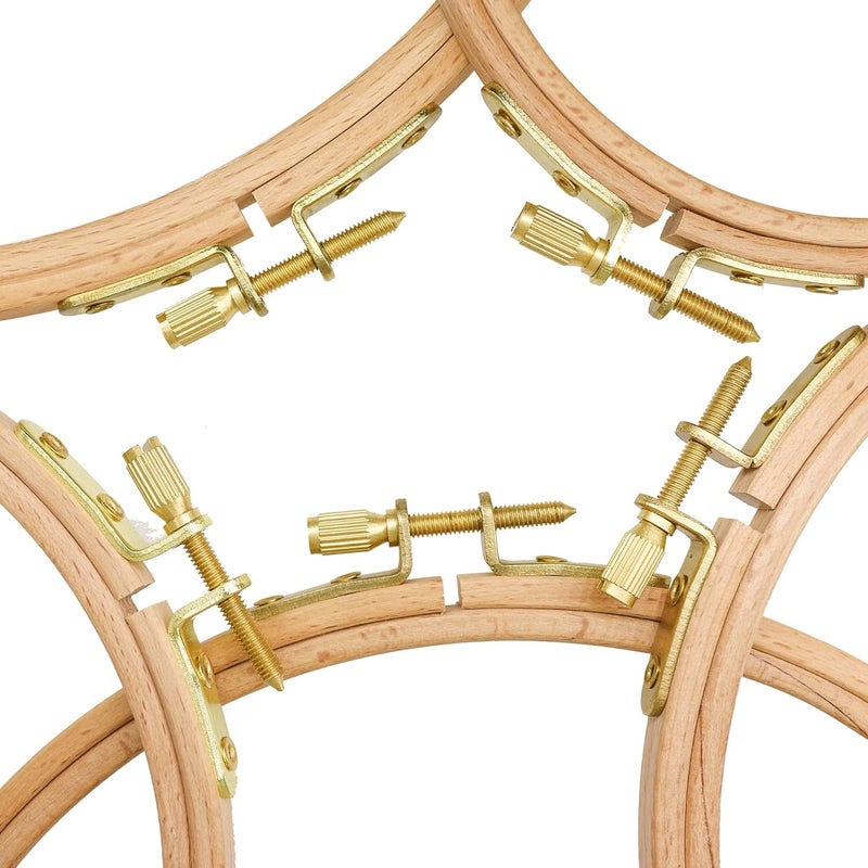 GuoFa 2 Pack 2.75'' Embroidery Hoop, 7CM Round Beech Wood Cross Stitch Hoops, Hanging Embroidery Frame Hoop for Decoration - Image 5